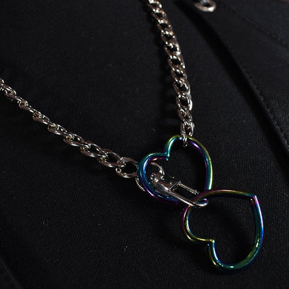 Naughty Pawsies Rainbow Heart 19½" pull choker