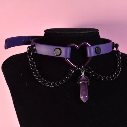 Naughty Pawsies Purple Heart choker