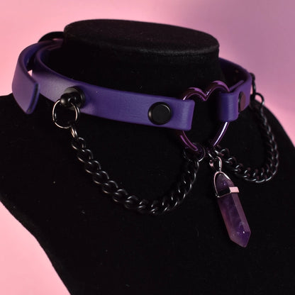 Naughty Pawsies Purple Heart choker