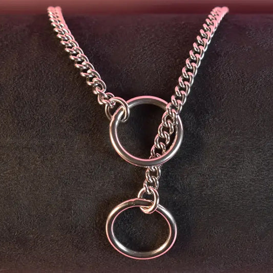 Naughty Pawsies Silver Round choker