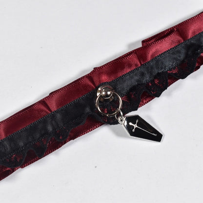 Naughty Pawsies Black Coffin 12½" choker