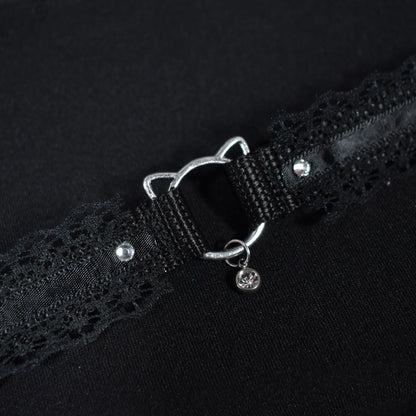 Naughty Pawsies Black Kitty 12½" choker