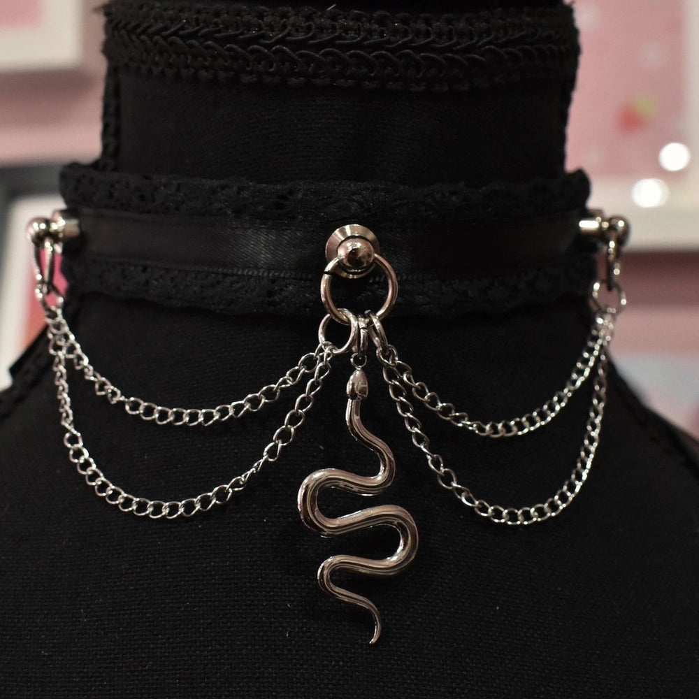 Naughty Pawsies Black Snake Chain 12½" choker