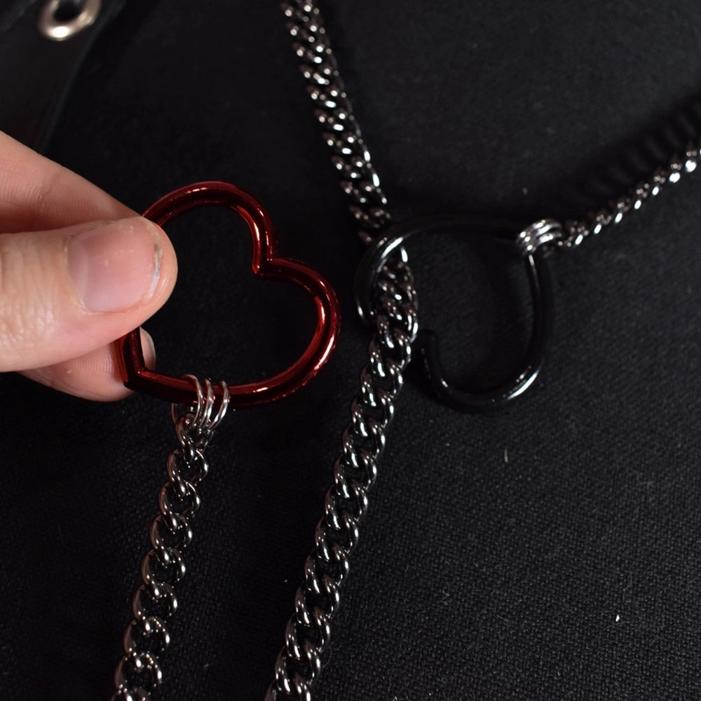 Naughty Pawsies Gunmetal Half and Half & Red/Black Heart pull choker