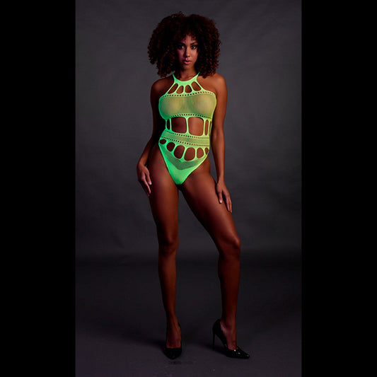 Ouch! Glow-in-the-Dark cut-out thong bodysuit