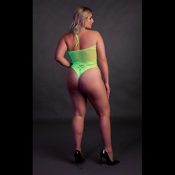Ouch! Glow-in-the-Dark halter tie neck bodysuit