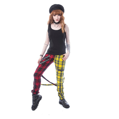 Chemical Black Ordelia red & yellow tartan trousers