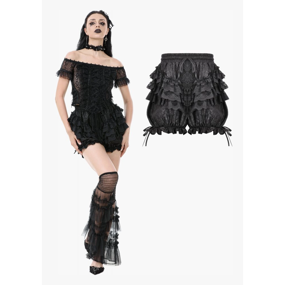 Dark In Love Lampion lantern shorts wth embroidered flower