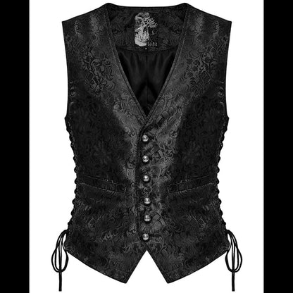 Punk Rave Aristocrat formal jacquard black waistcoat