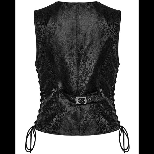 Punk Rave Aristocrat formal jacquard black waistcoat