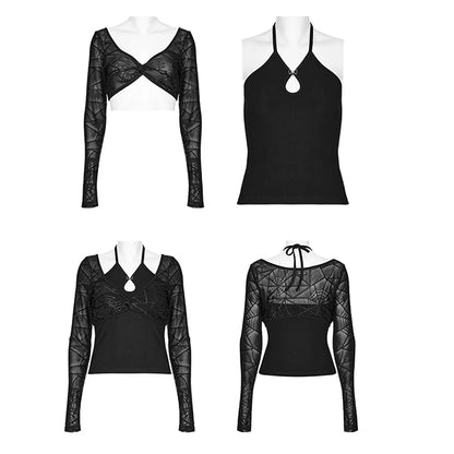 Punk Rave Chinese Style halterneck long-sleeve T-Shirt