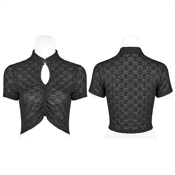 Punk Rave Dark Chinese halterneck top
