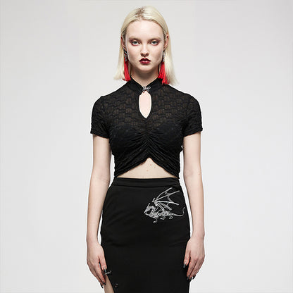 Punk Rave Dark Chinese halterneck top