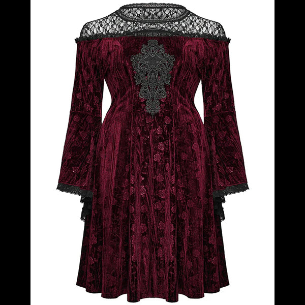 Punk Rave Night Rose red midi dress