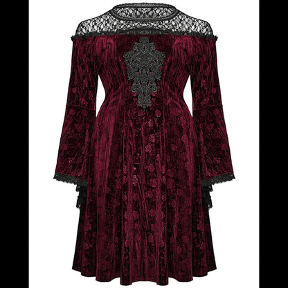 Punk Rave Night Rose red midi dress