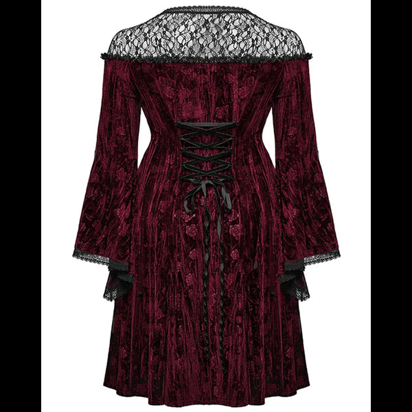Punk Rave Night Rose red midi dress