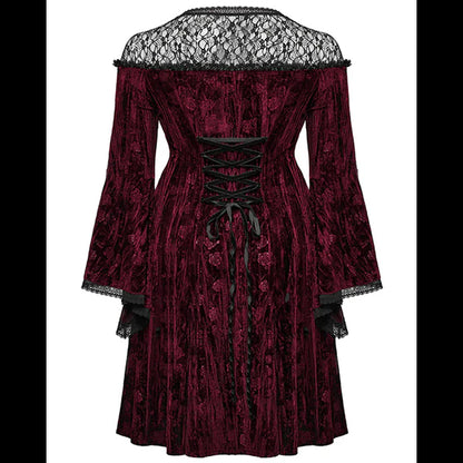 Punk Rave Night Rose red midi dress
