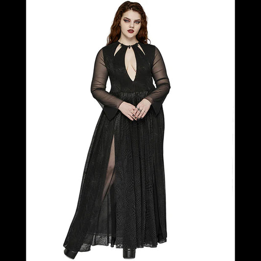 Punk Rave Spiderweb Snakeskin maxi dress