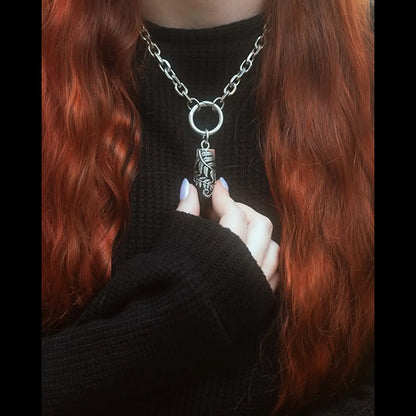 Restyle Crystal Fern O-Ring choker
