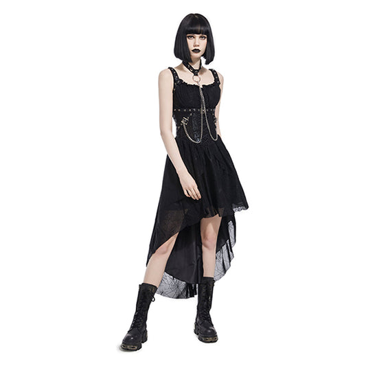 Pentagramme Toile D'araignée hi-lo dress with pentagram