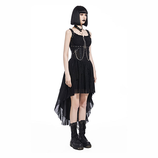 Pentagramme Toile D'araignée hi-lo dress with pentagram