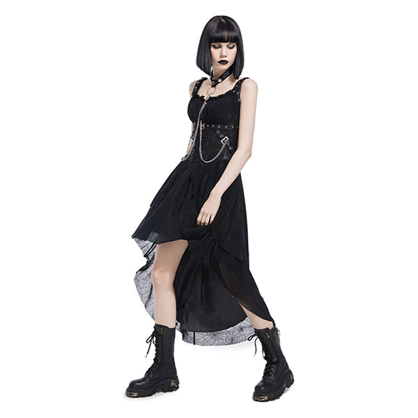 Pentagramme Toile D'araignée hi-lo dress with pentagram