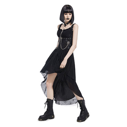 Pentagramme Toile D'araignée hi-lo dress with pentagram