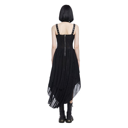 Pentagramme Toile D'araignée hi-lo dress with pentagram