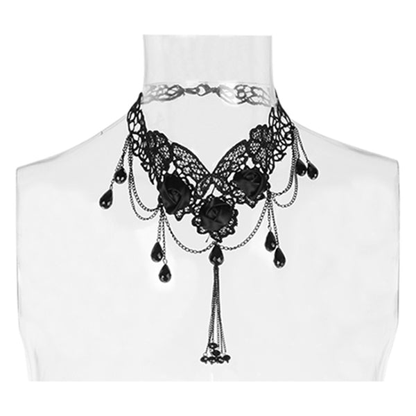 Punk Rave 'Marianne' Gothic Flower necklace