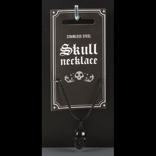 Something Different Obsidian Skull Necklace