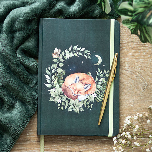 Something Different Green Sleeping Fox A5 notebook