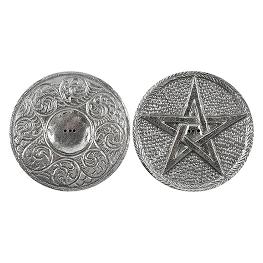 Something Different Silver Pentagram incense holder