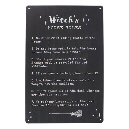 Something Different Witch's House Rules Metal Sign
