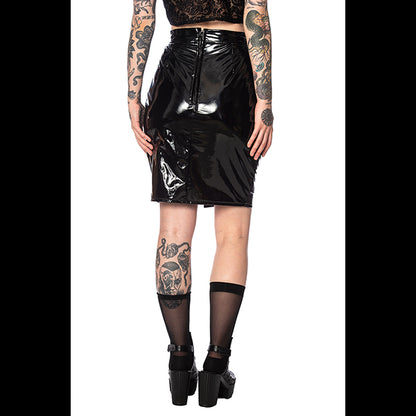 Banned Shiny Skulls midi skirt