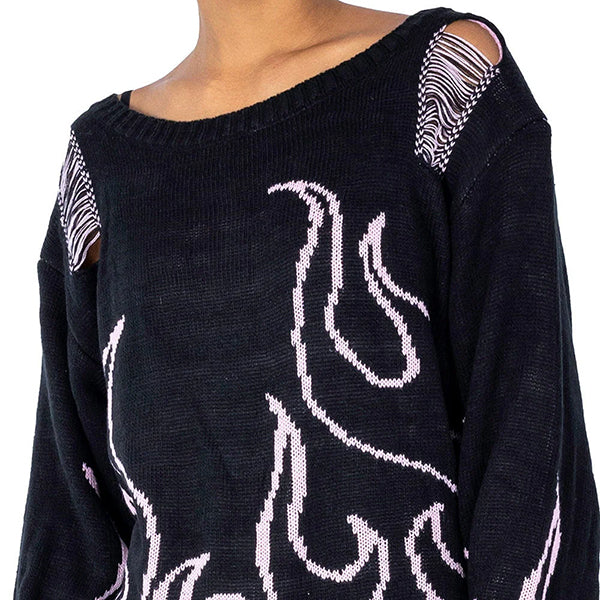 Heartless Depths Of Hell black & pink  jumper