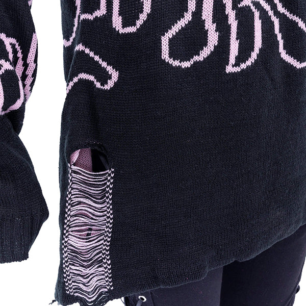 Heartless Depths Of Hell black & pink  jumper