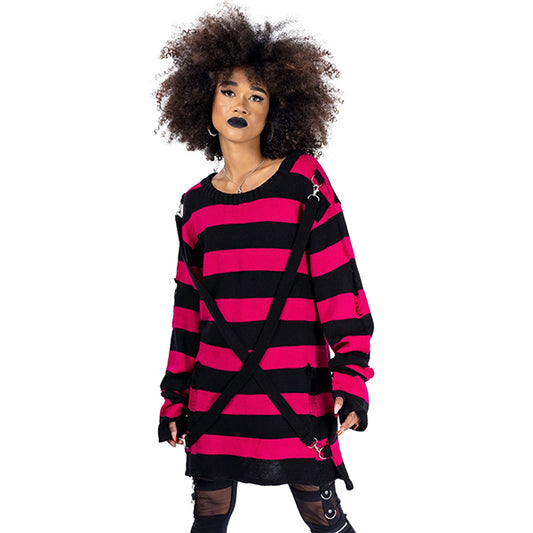 Heartless Oriana black & pink jumper