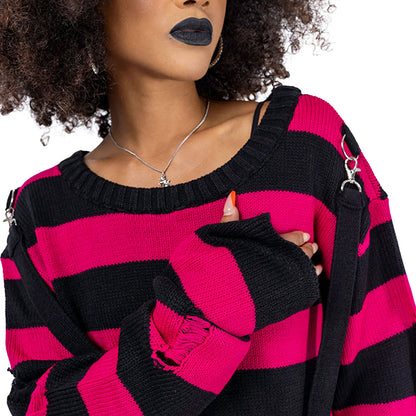 Heartless Oriana black & pink jumper