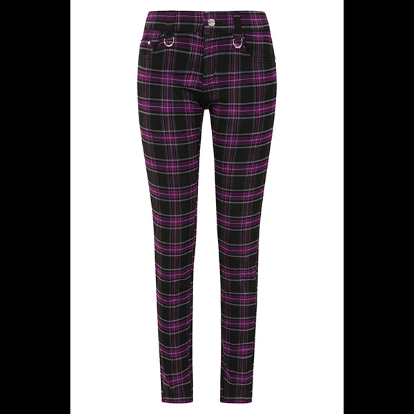 Banned Forever Yours purple tartan trousers