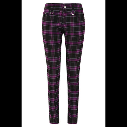 Banned Forever Yours purple tartan trousers