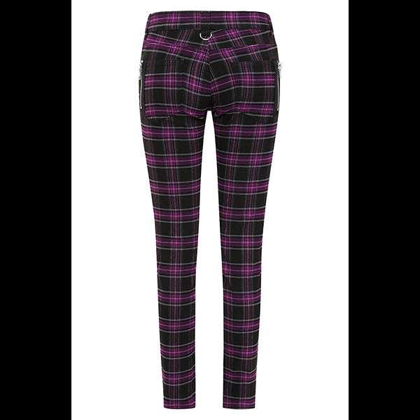 Banned Forever Yours purple tartan trousers