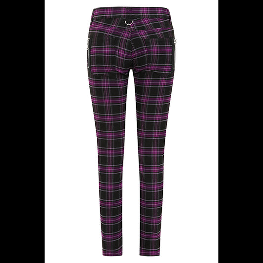 Banned Forever Yours purple tartan trousers