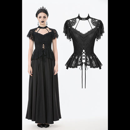 Dark In Love ' Nerissa' Gothic Lace high-collar top