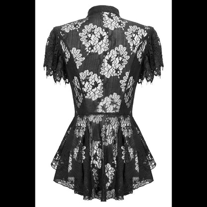 Dark In Love ' Nerissa' Gothic Lace high-collar top