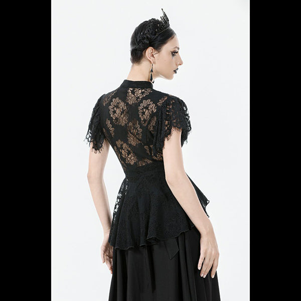 Dark In Love ' Nerissa' Gothic Lace high-collar top