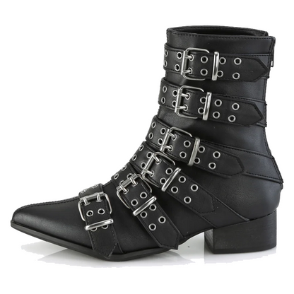 Demonia WARLOCK-70 calf high winklepicker boots