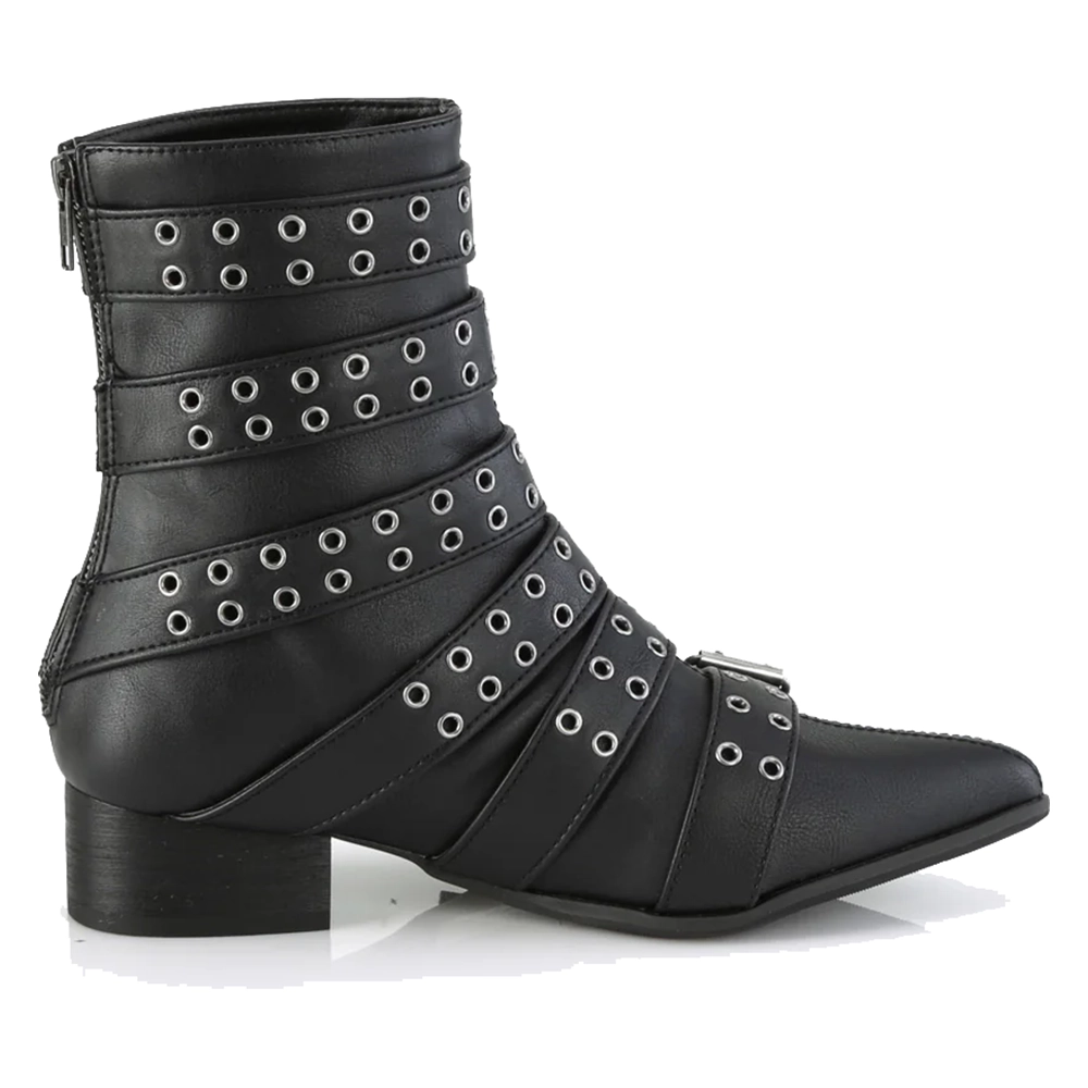 Demonia WARLOCK-70 calf high winklepicker boots