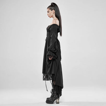 Punk Rave 'Black Aquilegia' midi dress