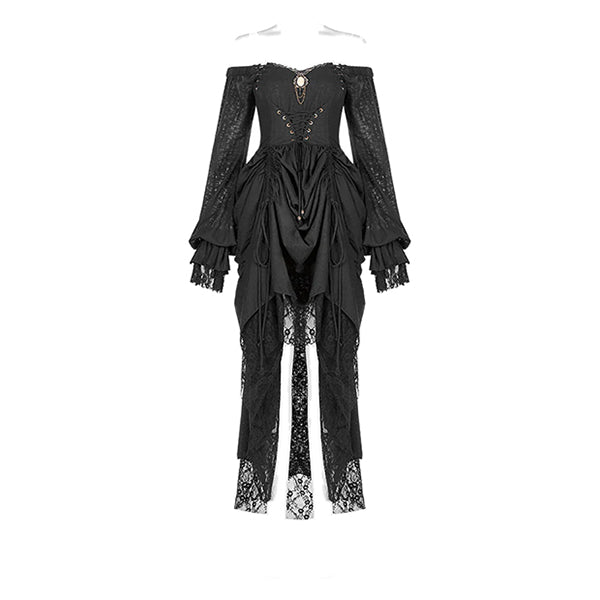 Punk Rave 'Black Aquilegia' midi dress