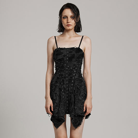 Punk Rave 'Kalmia' Wasteland black slip dress